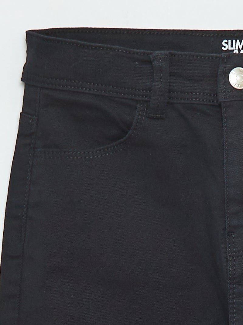Slim-fit broek met 4 zakken zwart - Kiabi