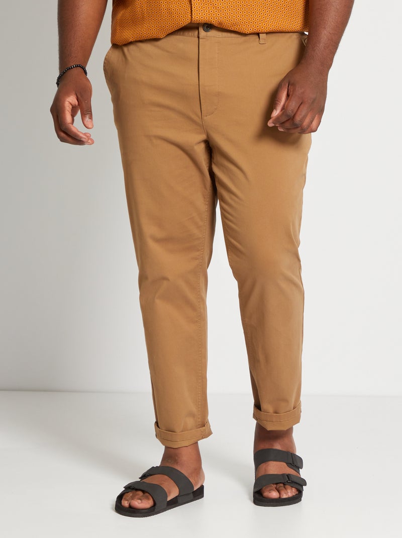 Slim-fit chino - L32 bruin - Kiabi