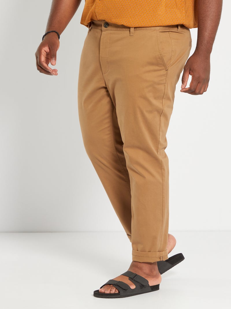 Slim-fit chino - L32 bruin - Kiabi