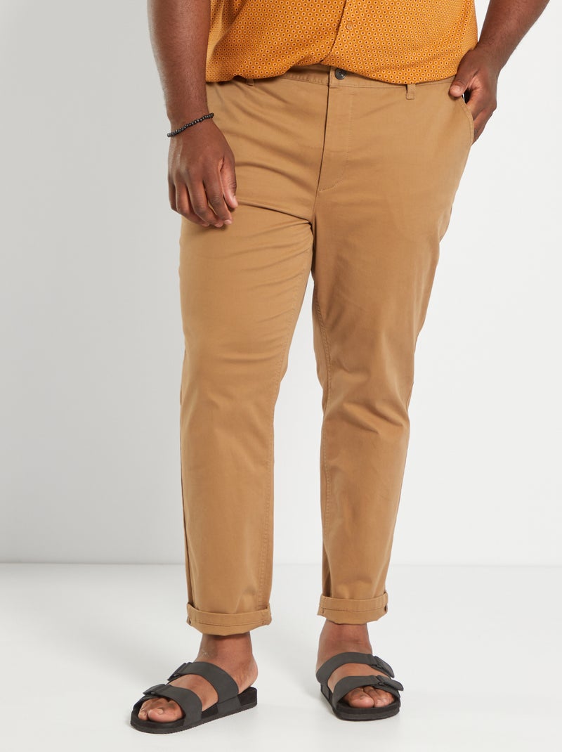 Slim-fit chino - L32 bruin - Kiabi