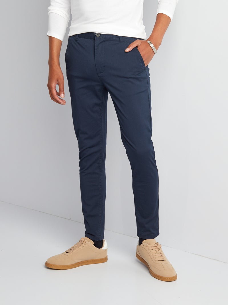 Slim-fit chino - L34 BLAUW - Kiabi