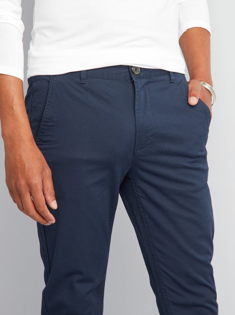 Slim-fit chino - L34 BLAUW - Kiabi