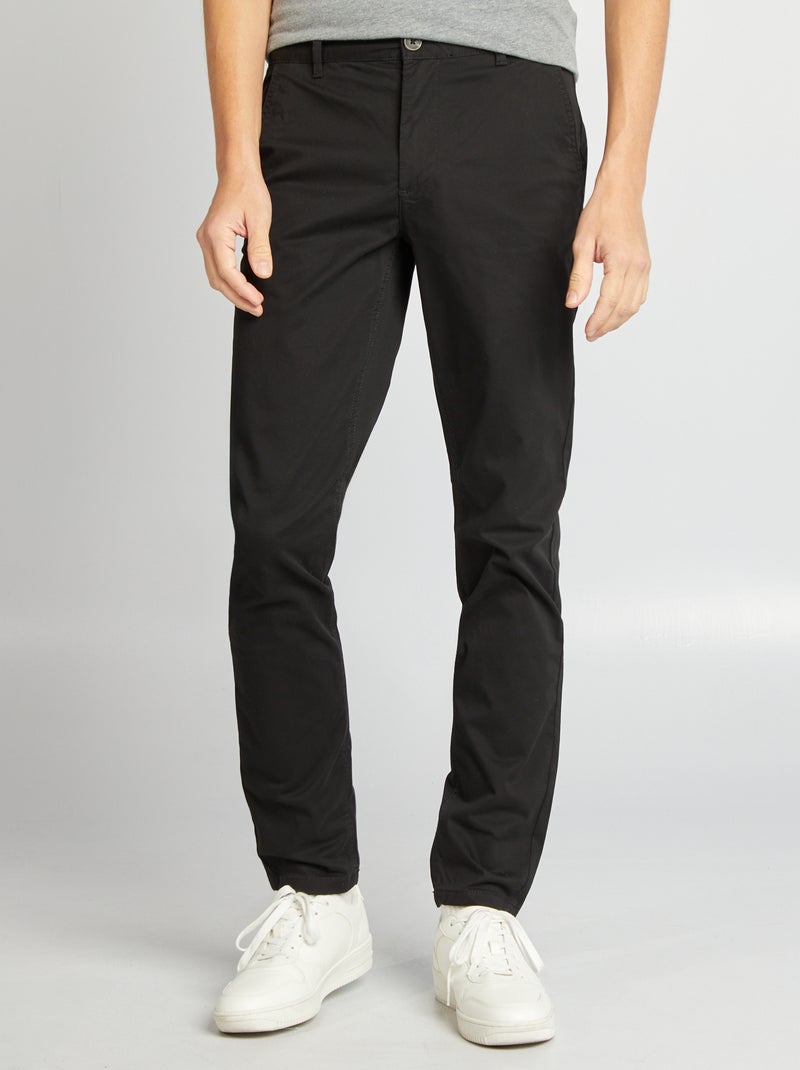 Slim-fit chino - L34 ZWART - Kiabi