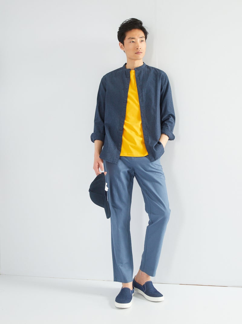 Slim-fit chino BLAUW - Kiabi
