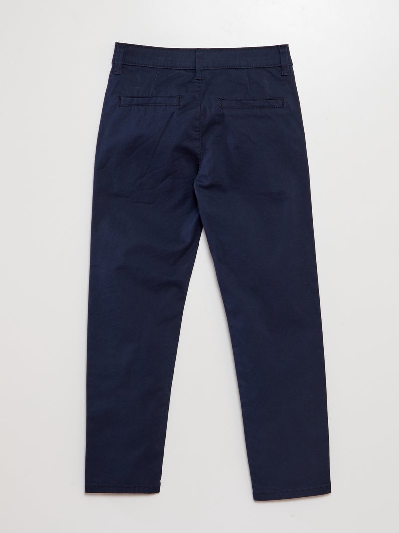 Slim-fit chino BLAUW - Kiabi