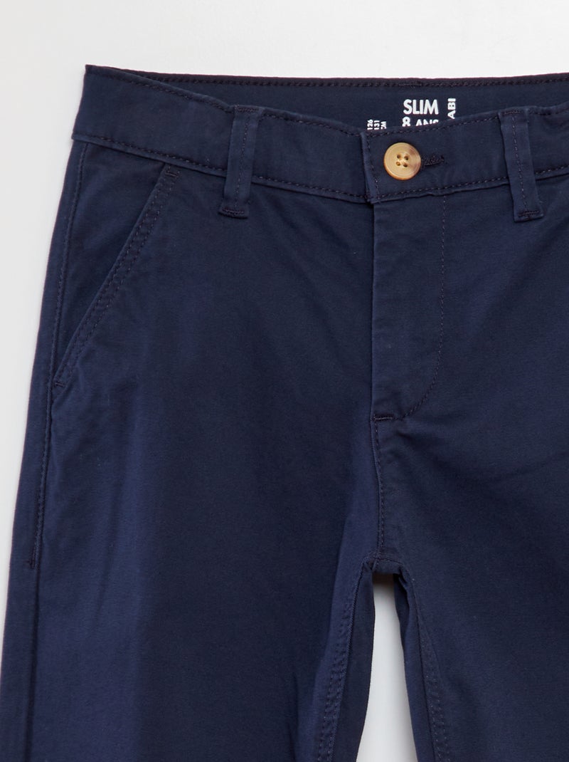 Slim-fit chino BLAUW - Kiabi