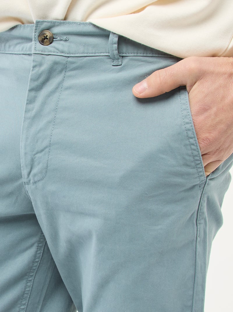 Slim-fit chino Blauw - Kiabi