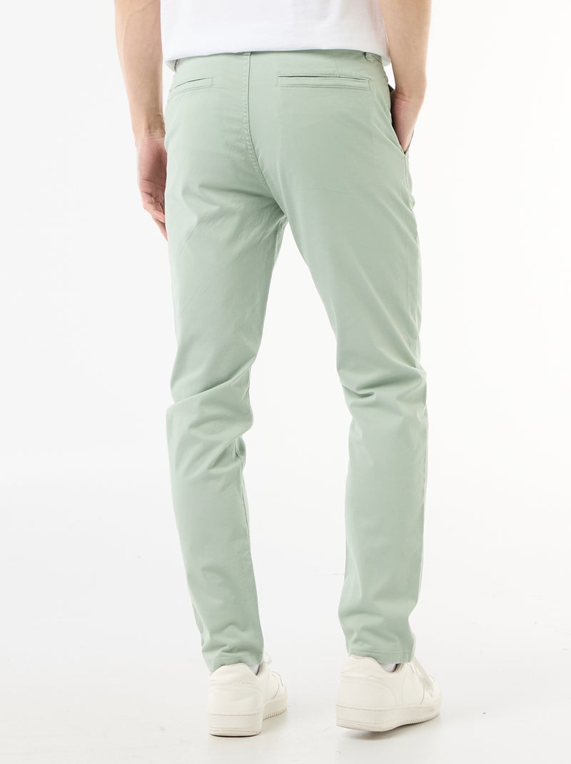 Slim-fit chino Groen - Kiabi