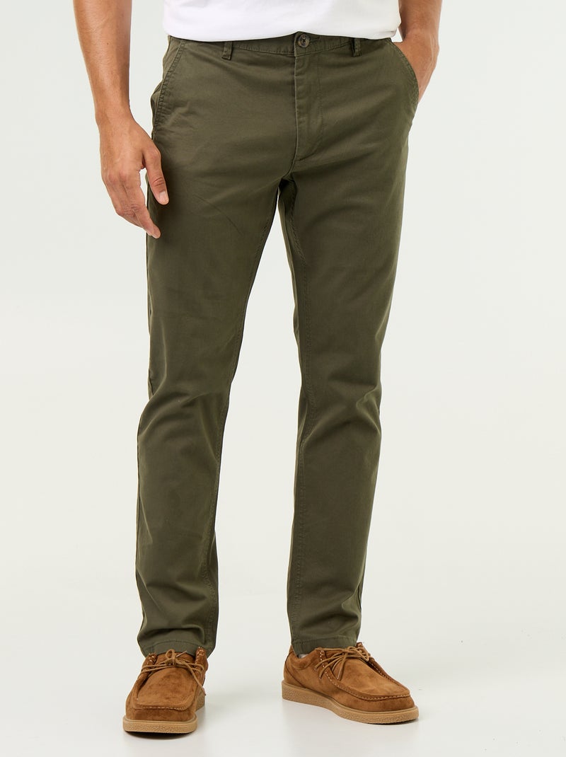Slim-fit chino Groen - Kiabi