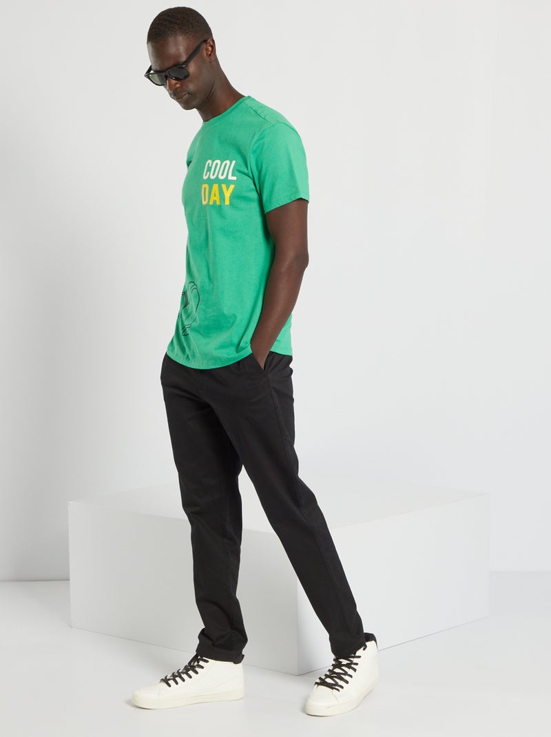 Slim-fit chino in joggingmodel zwart - Kiabi
