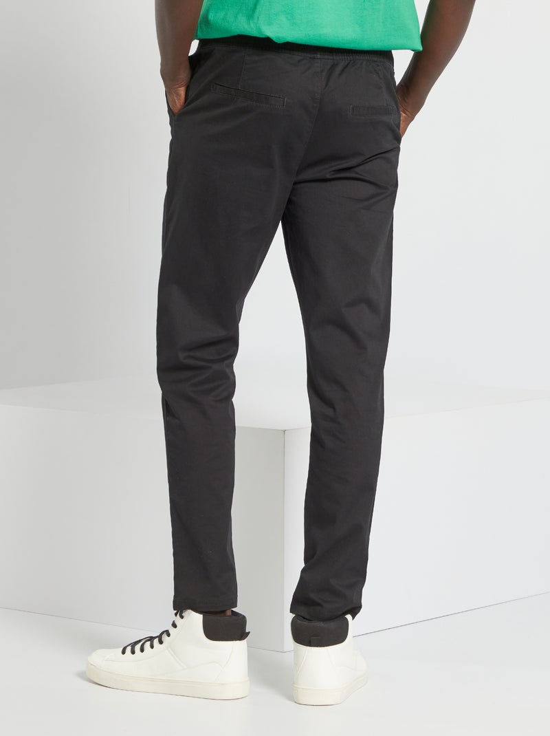 Slim-fit chino in joggingmodel zwart - Kiabi