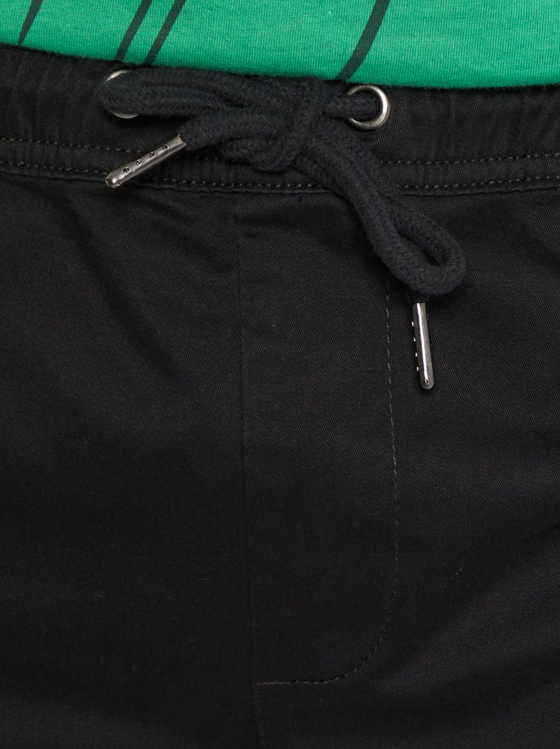 Slim-fit chino in joggingmodel zwart - Kiabi