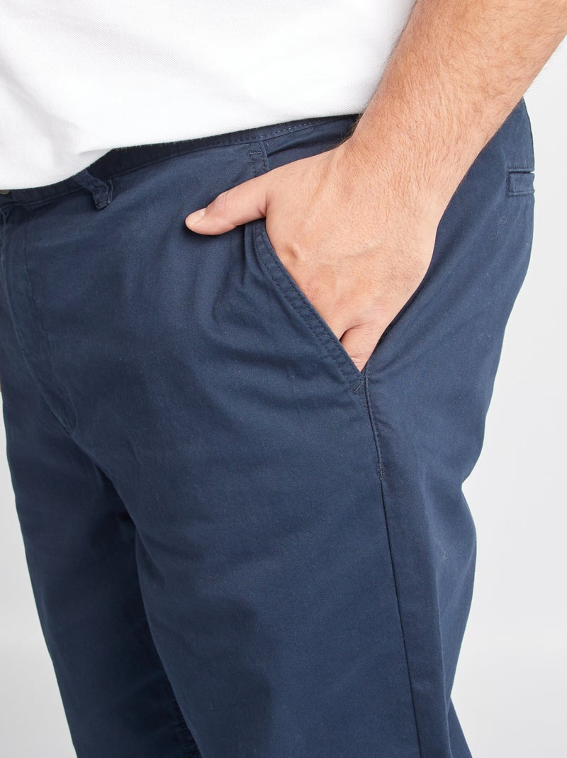 Slim-fit chino L34 BLAUW - Kiabi