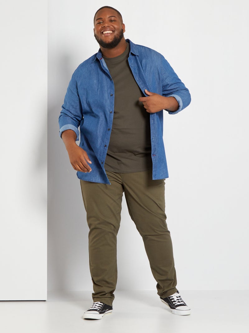 Slim-fit chino L34 KAKI - Kiabi
