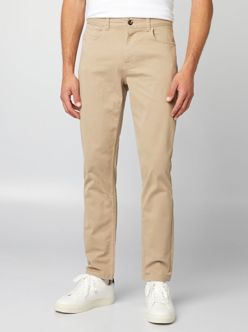 Slim-fit chino met 5 zakken - L32 beige - Kiabi