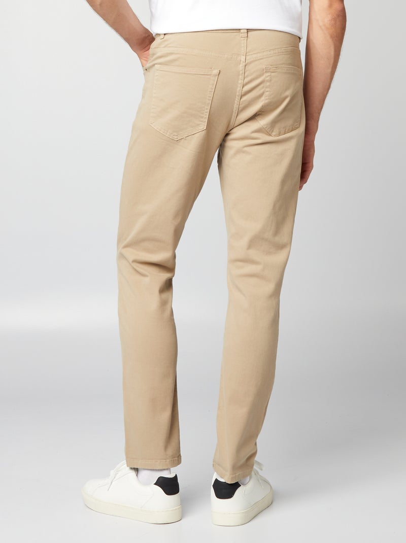 Slim-fit chino met 5 zakken - L32 beige - Kiabi