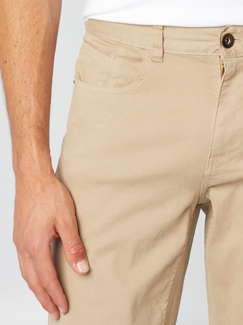 Slim-fit chino met 5 zakken - L32 beige - Kiabi