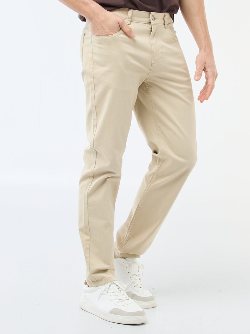 Slim-fit chino met 5 zakken - L32 Biege - Kiabi