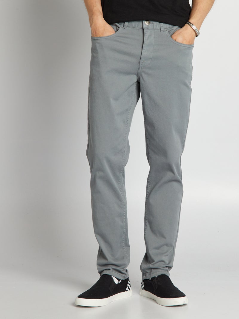 Slim-fit chino met 5 zakken - L32 BLAUW - Kiabi