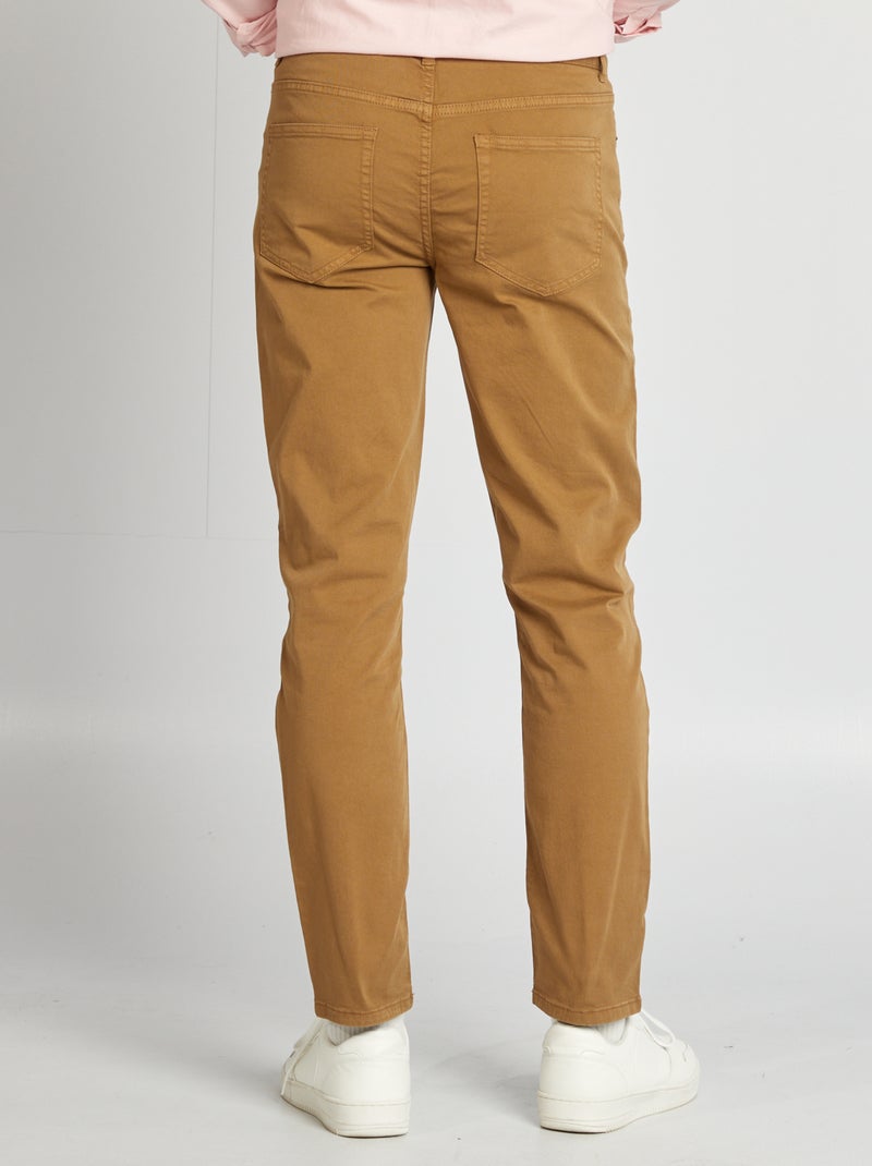 Slim-fit chino met 5 zakken - L32 bruin - Kiabi