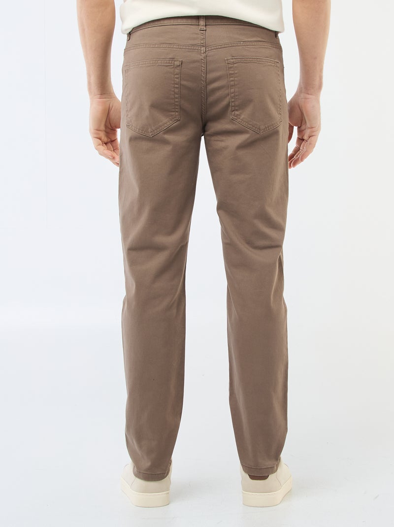 Slim-fit chino met 5 zakken - L32 bruin - Kiabi