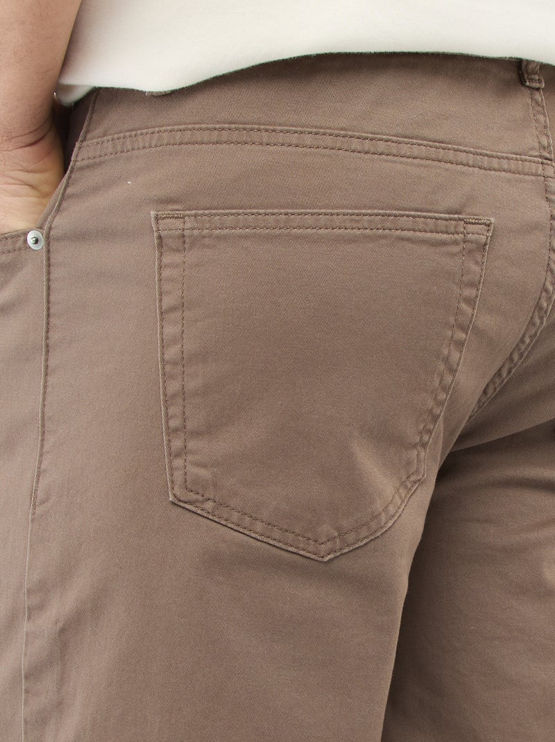 Slim-fit chino met 5 zakken - L32 bruin - Kiabi