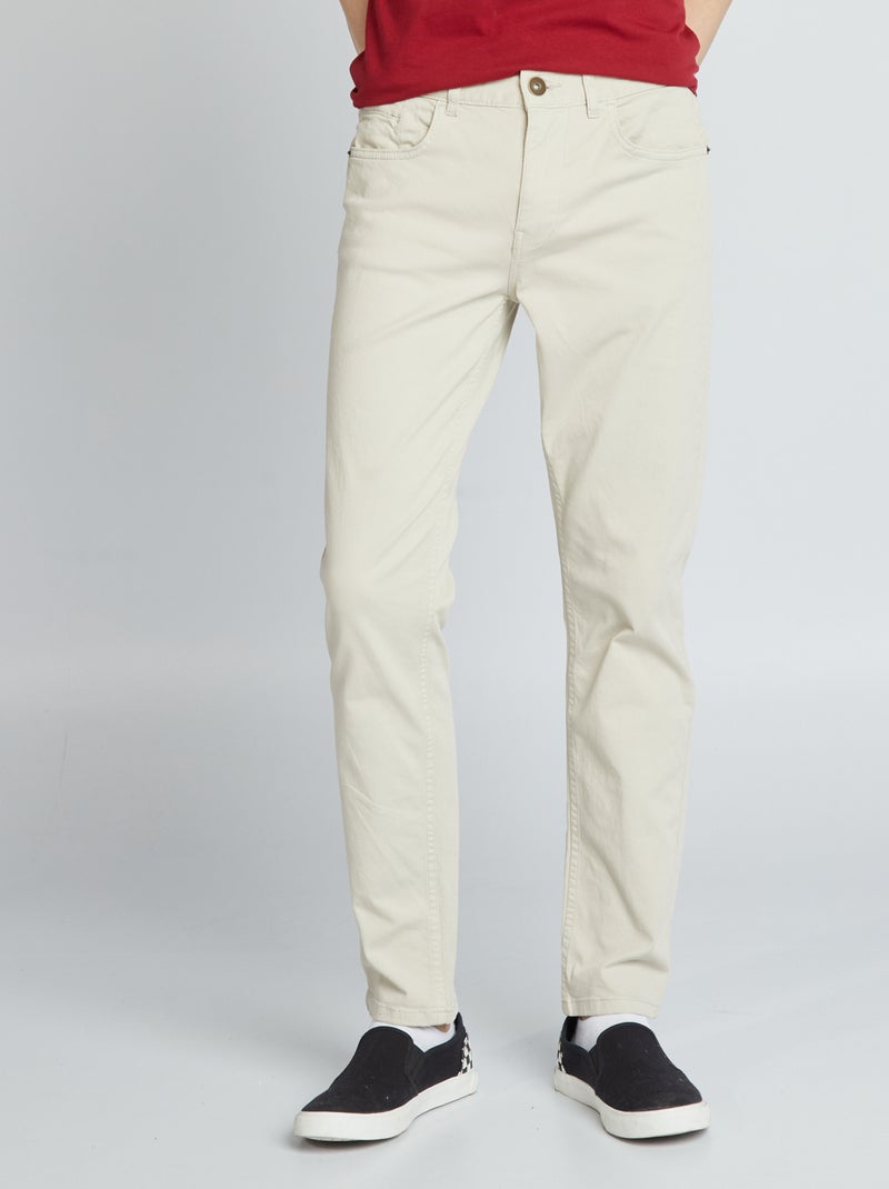 Slim-fit chino met 5 zakken - L32 GRIJS - Kiabi