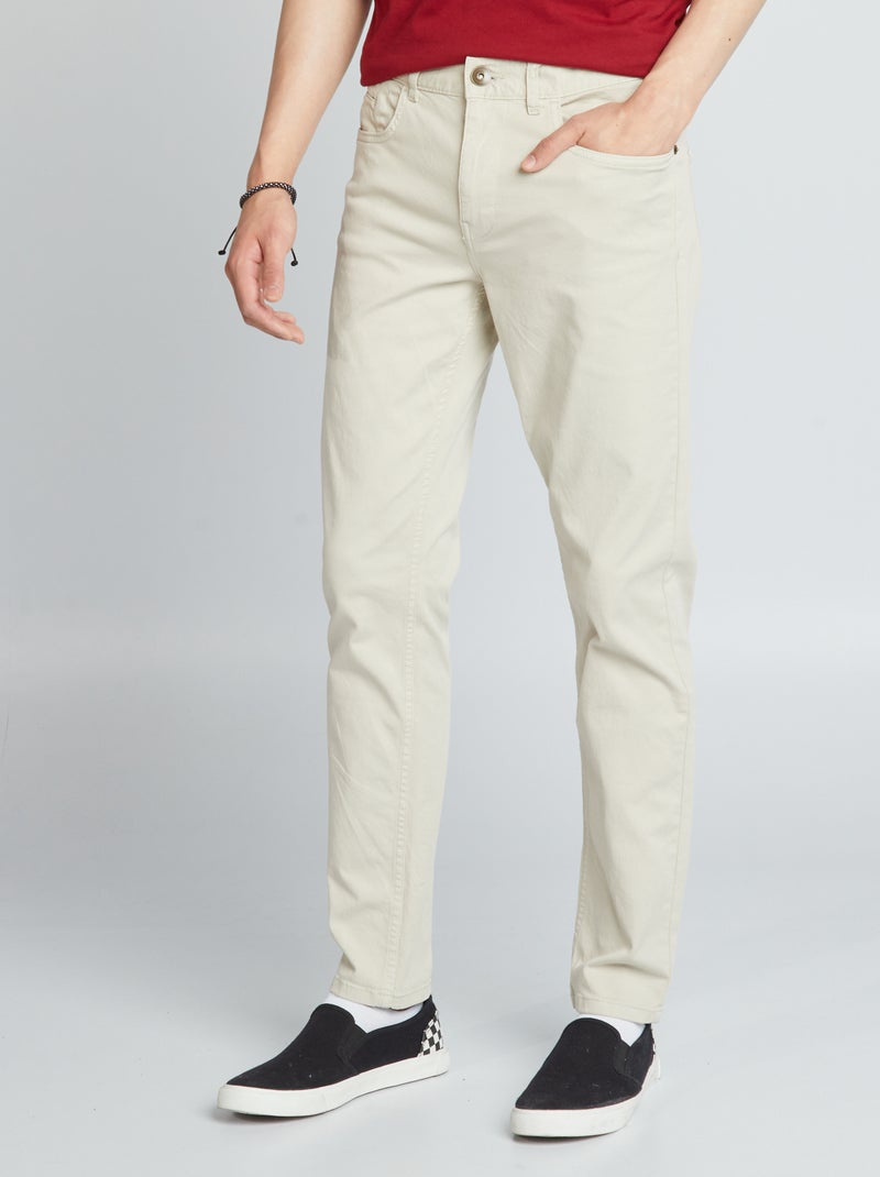 Slim-fit chino met 5 zakken - L32 GRIJS - Kiabi