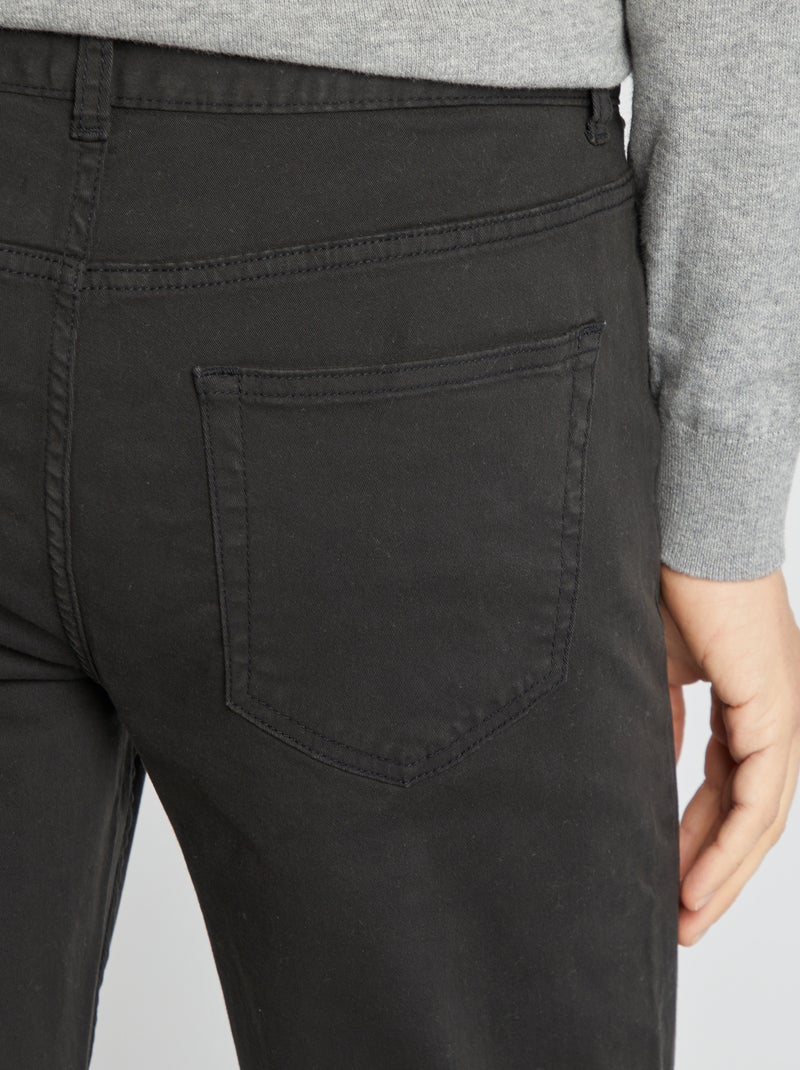 Slim-fit chino met 5 zakken - L32 ZWART - Kiabi