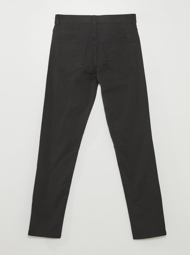 Slim-fit chino met 5 zakken - L32 ZWART - Kiabi