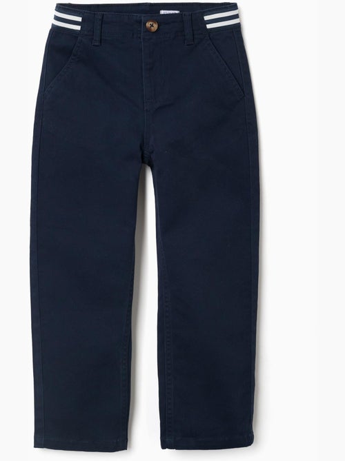 Slim fit chino van twill met gestreepte band - Kiabi