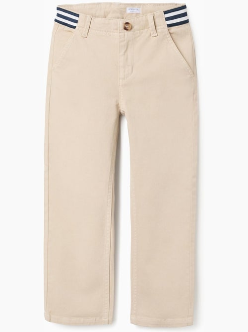 Slim fit chino van twill met gestreepte band - Kiabi Slim fit chino van twill met gestreepte band - Kiabi