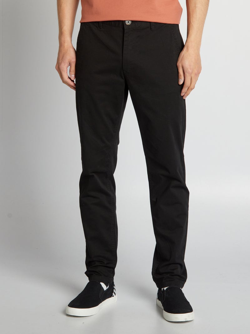 Slim-fit chino zwart - Kiabi