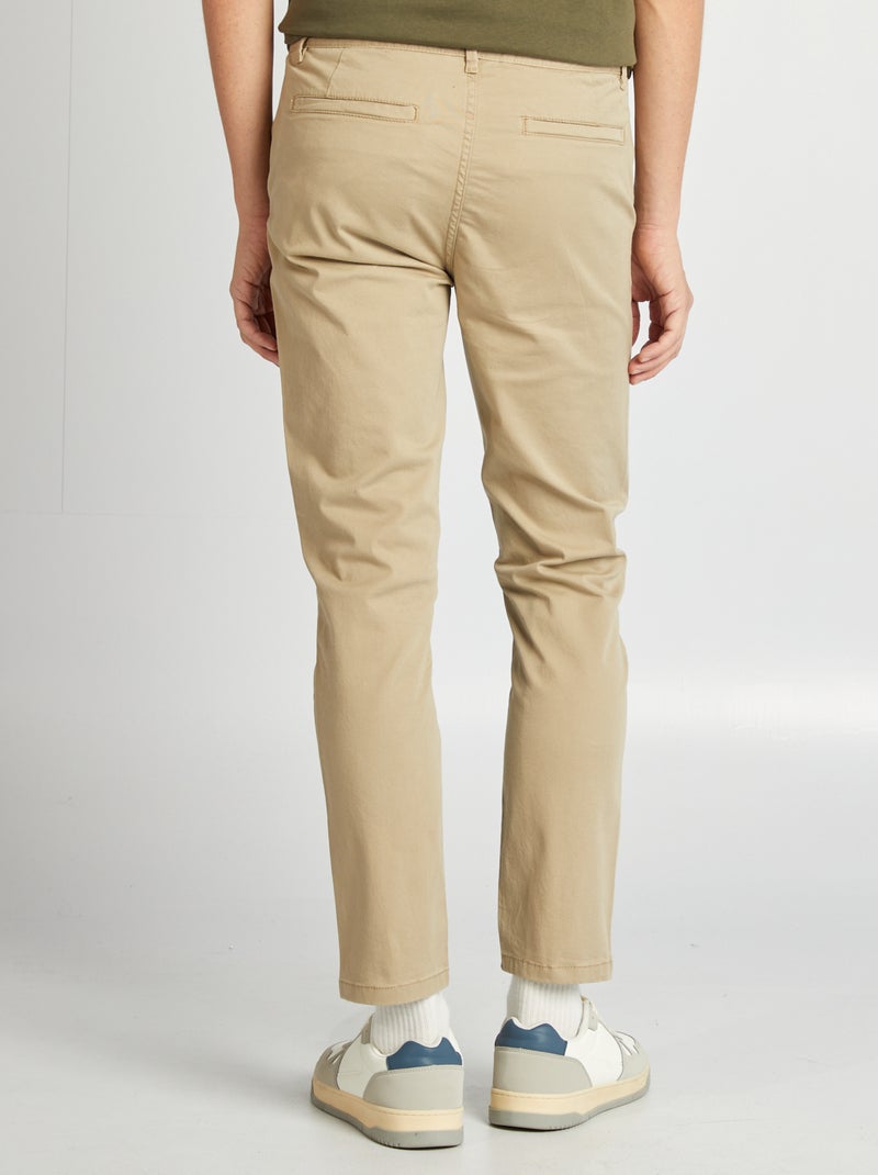 Slim-fit chinobroek L30 BIEGE - Kiabi