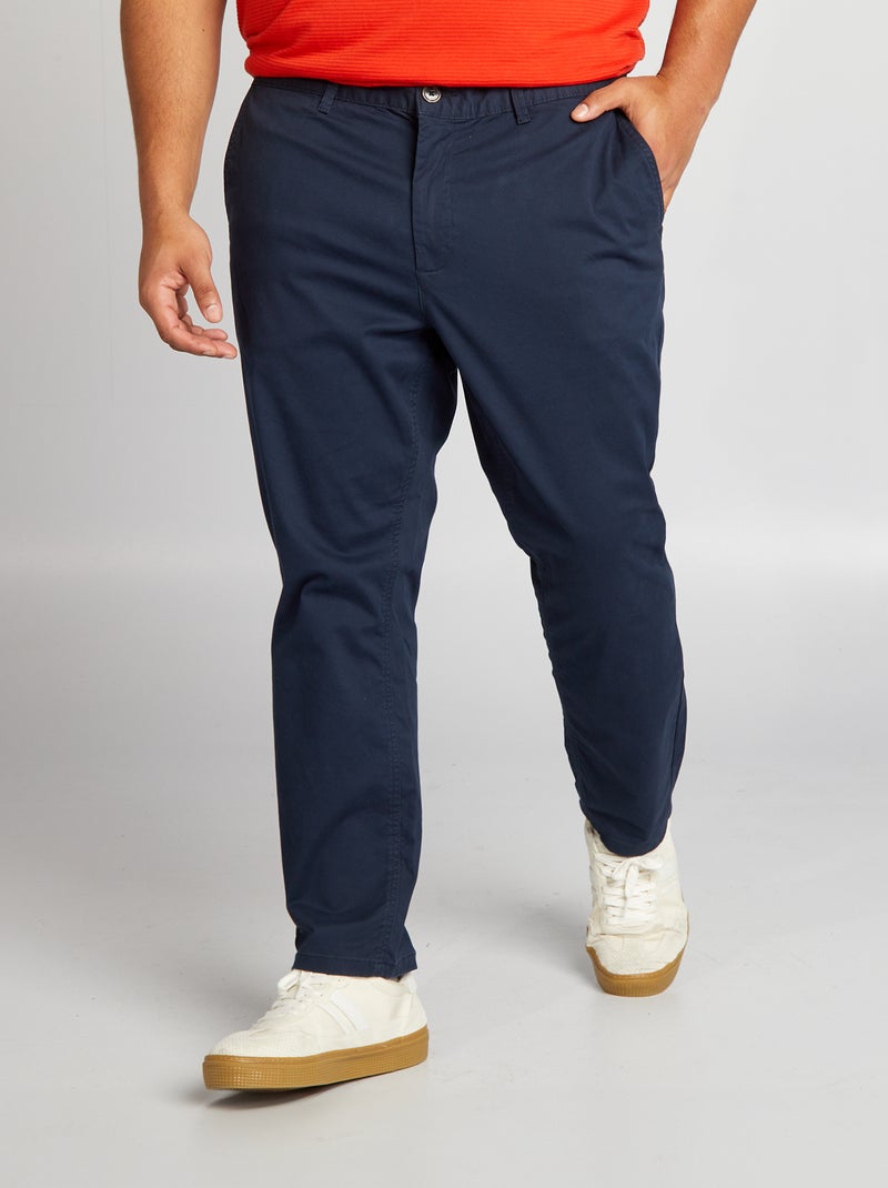 Slim-fit chinobroek L30 BLAUW - Kiabi