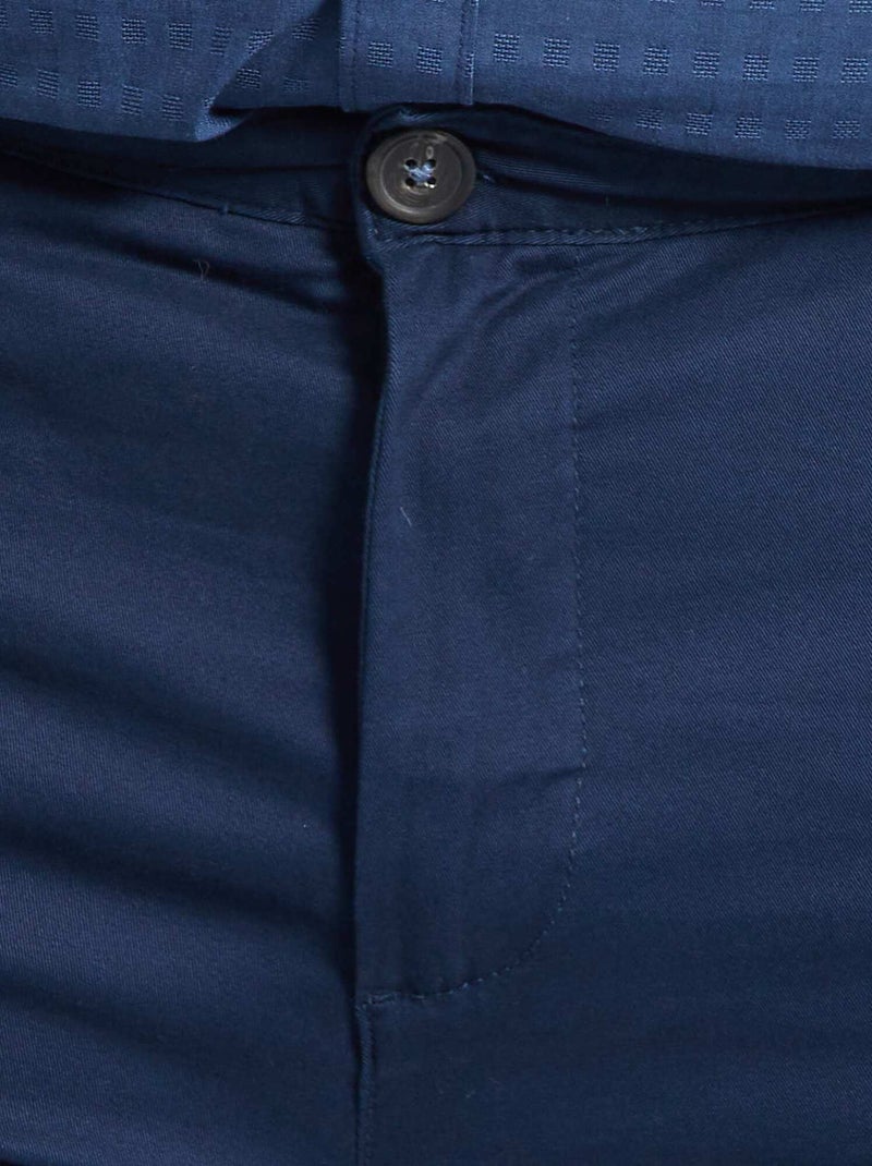 Slim-fit chinobroek L30 BLAUW - Kiabi