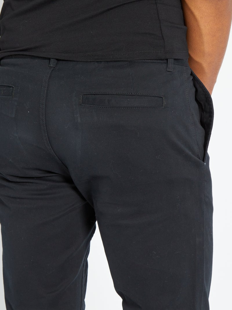 Slim-fit chinobroek L30 ZWART - Kiabi