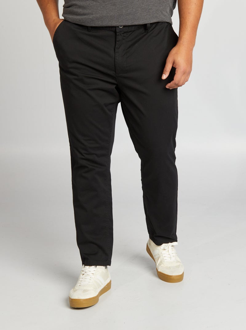Slim-fit chinobroek L30 zwart - Kiabi