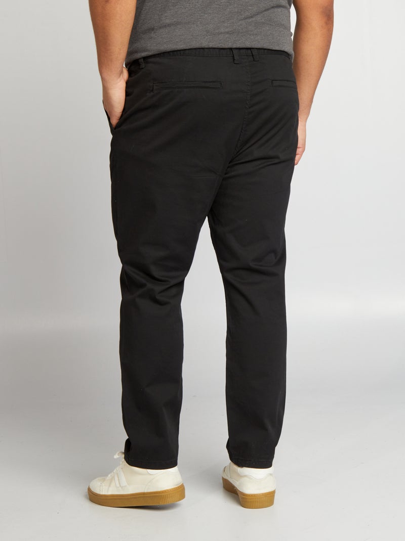 Slim-fit chinobroek L30 zwart - Kiabi