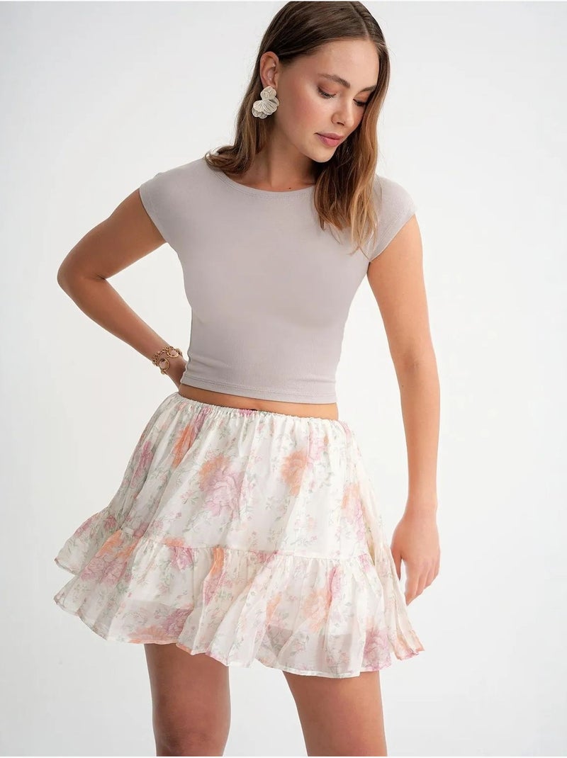 Slim fit crop t-shirt mixray Zand - Kiabi