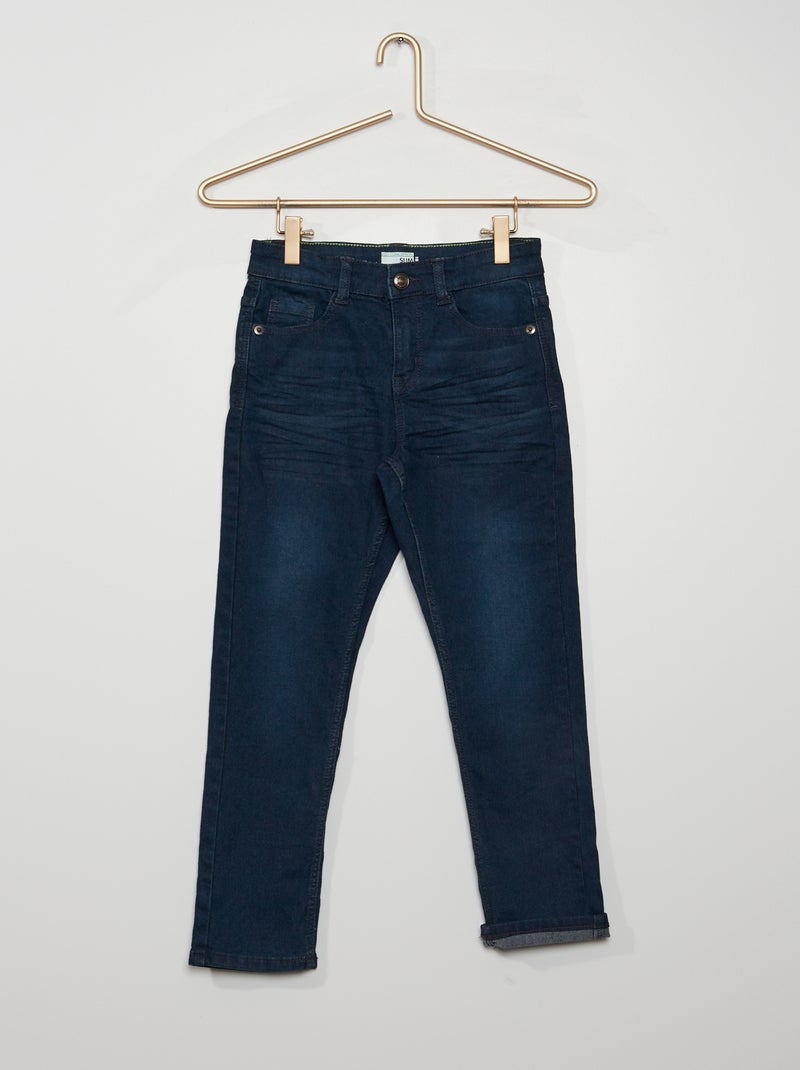 Slim-fit denim broek blauw zwart - Kiabi