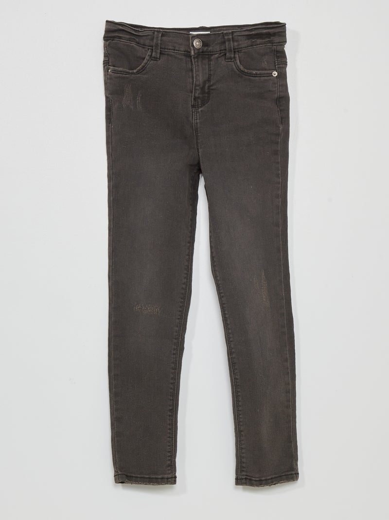 Slim-fit denim broek ZWART - Kiabi
