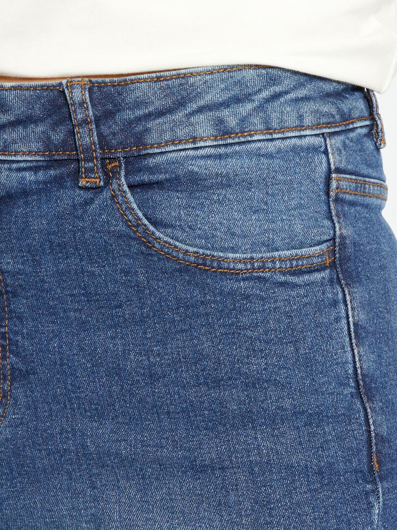 Slim-fit denim jeans met hoge taille BLAUW - Kiabi