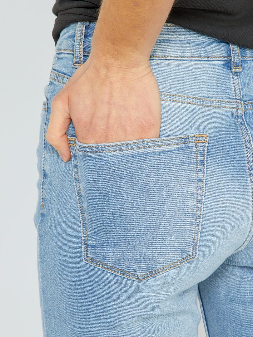Slim-fit denim jeans met hoge taille BLAUW - Kiabi