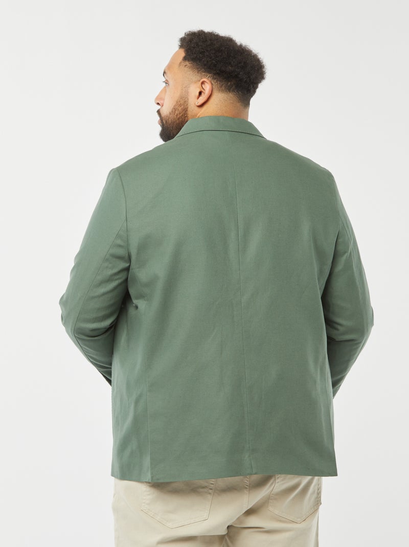 Slim-fit effen colbert GROEN - Kiabi