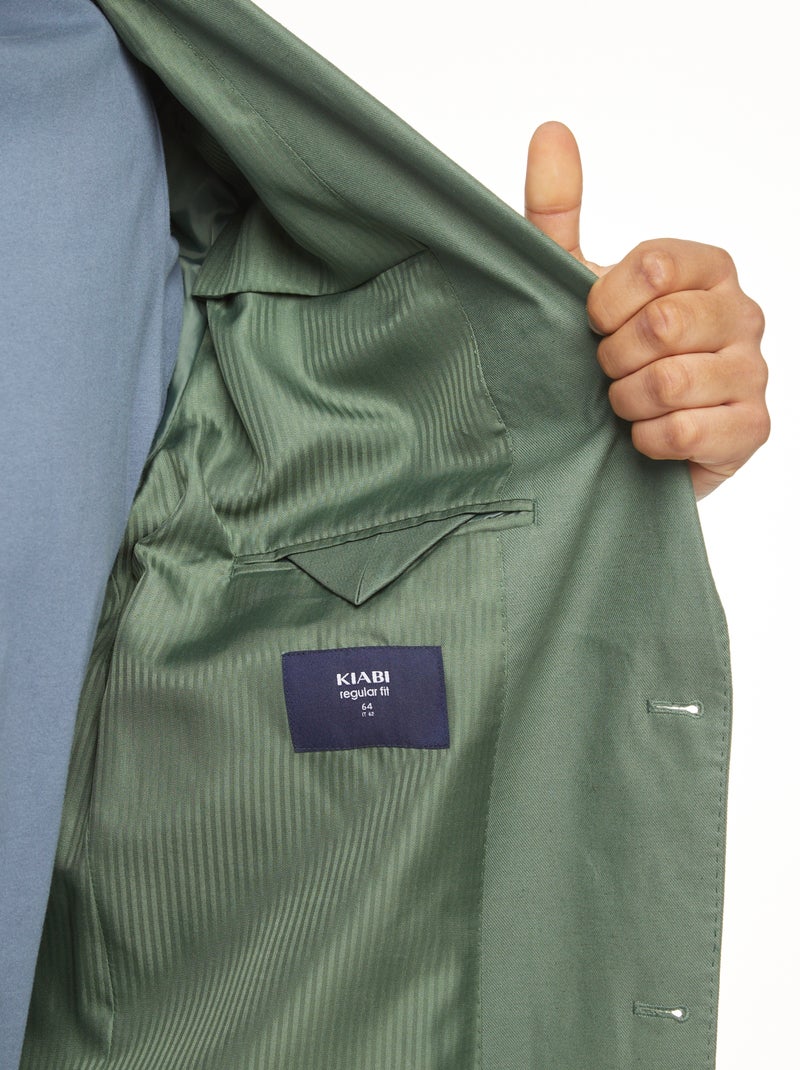 Slim-fit effen colbert GROEN - Kiabi