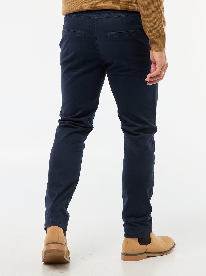 Slim-fit effen joggingbroek Blauw - Kiabi