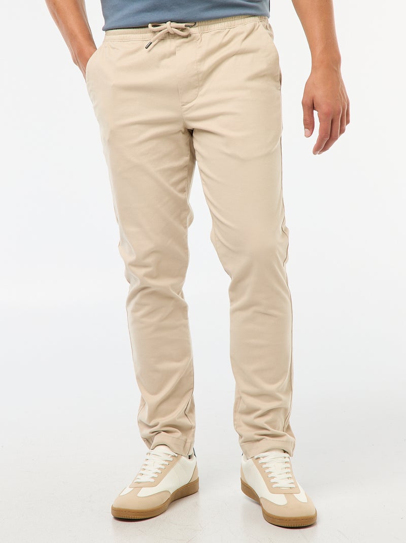 Slim-fit effen joggingbroek Grijs - Kiabi