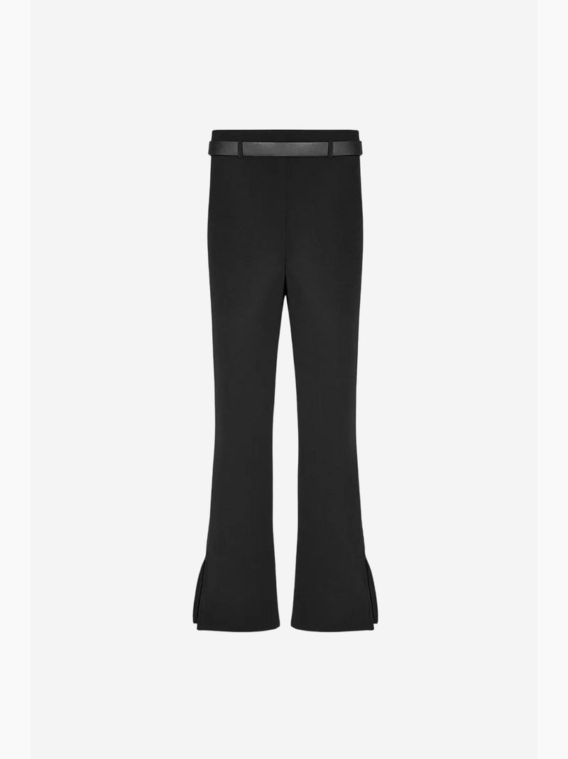 Slim fit flare broek met ceintuur dilvin Zwart - Kiabi