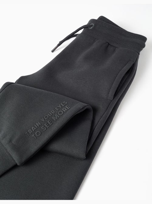 Slim fit geborstelde joggers met print - Kiabi